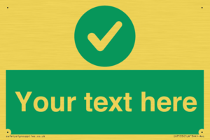 Custom green background, green circle with tick